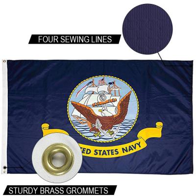 China US Navy Flag 3x5 ft Outdoor Heavy duty Dupont Nylon Strong Canvas Heading and Brass Grommets for sale