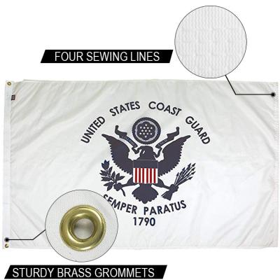 China US Coast Guard Flag 3x5 ft Outdoor Heavy duty Dupont Nylon Strong Canvas Heading and Brass Grommets for sale