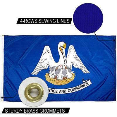 China Nylon Custom Flag State Of Louisiana Flag 3x5' Strong Canvas Heading And Brass Grommets for sale