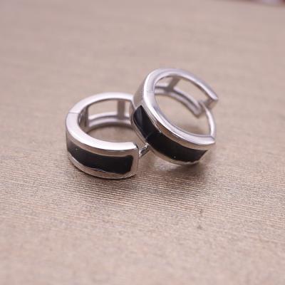 China SayYes CLASSIC 925 Sterling Silver Jewelry Luster Huggie Earrings Rhodium Plated For Men And Women for sale