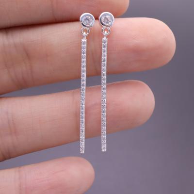 China Casual / Sporty SayYes Drop Earrings Silver Hanging Jewelry 925 Sterling Silver Zircon Tassel Plated For Women for sale