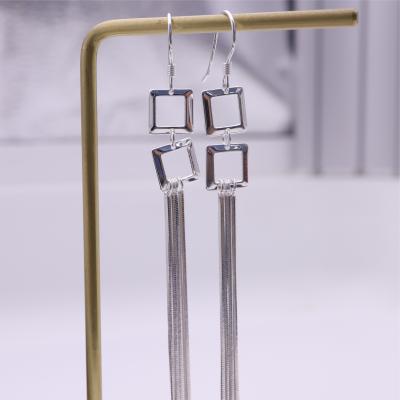 China Casual / Sporty SayYes Drop Earrings Silver Hanging Jewelry 925 Sterling Silver Tassel Square Plated For Women for sale