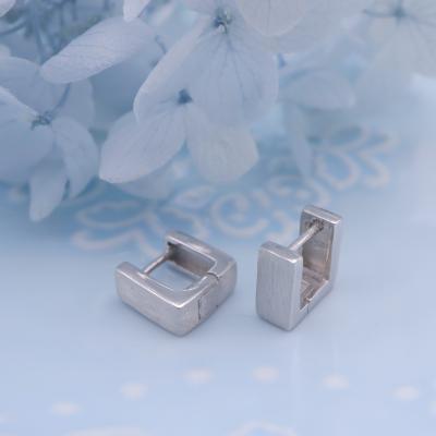 China BOHEMIA SayYes 925 Sterling Silver Round Jewelry Zircon Square Circle Huggie Earrings Rhodium Plated For Men And Women for sale