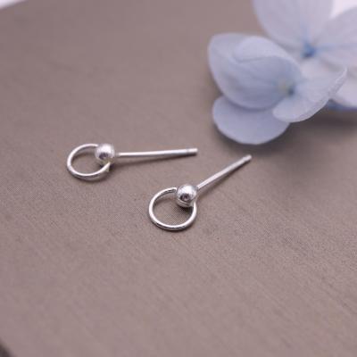 China Casual/Sporty SayYes 925 Sterling Silver Jewelry Hoop Circle Stud Earrings For Men And Women for sale