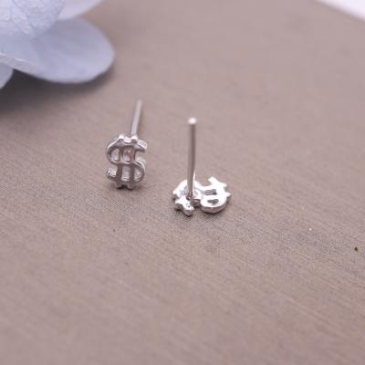 China Casual/Sporty SayYes 925 Sterling Silver Jewelry $ Dollar Sign Stud Earrings For Women for sale