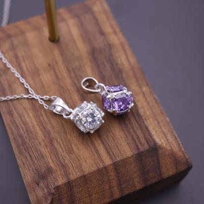 China SayYes CLASSIC 925 Sterling Silver Jewelry Zircon Charms Ball Cube Pendant Rhodium Plated For Women for sale