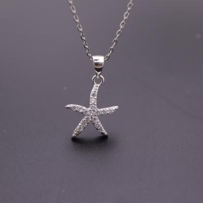 China SayYes CLASSIC 925 Sterling Silver Jewelry Zircon Sealife Starfish Charms Pendant Rhodium Plated For Women for sale