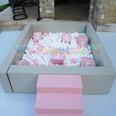 China Wholesale Customized Outdoor Entertainment Number Blocks Oceam Plastic Ball Foam Ball Square Pit With Staircase for sale