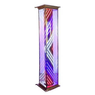 China Hot Sale Modern Barber Shop Pole Outdoor Waterproof Barber Shop Sign Light Rotating LED Barber Shop Diant Tower Light Retro for sale