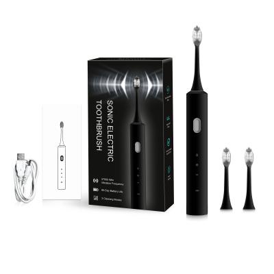 China China Customized Colorful Packing Ultrasonic Electric Toothbrush 2000mAh Bulk Black Waterproof 10 Brush Teeth Beat for sale