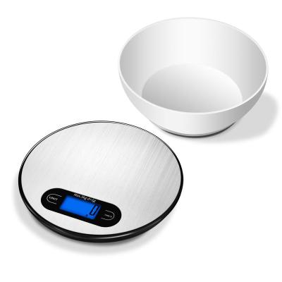 China With Tray New Design Kitchen Scale 5 Kg Digital Scale Stainless Steel Kitchen Food Scale With One Bowl for sale