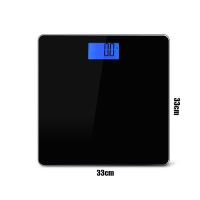 China Highly Accurate Digital Bathroom Scale Black Glass Pletform Body Weight Bathroom Body Scale B57 for sale