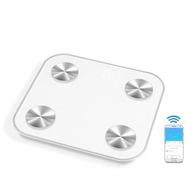 China Custom Morden Platform 180kg Tuya Wifi Glass LED Digital Smart Scale Body Fat Scale for sale