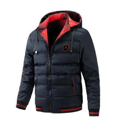 China Reversible Mens Quilted Winter Reversible Hoodie Jacket Warm Wear Coat Anorak for sale