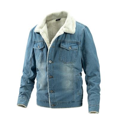 China Breathable white fleece jeans jacket men decline collar hip hop jacket mens fashion for sale