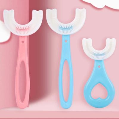 China Adult Nylon Toothbrush Kids Toothbrush Kids 2-12years Baby Silicone Toothbrush 360 Degree Oral Care Cleaning Soft U Shaped Kids Teeth for sale