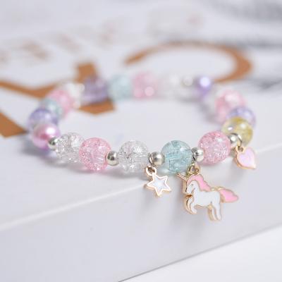 China Makersland Glass Popcorn Beads Cute Friendship Bracelet Bangles for Girls Star Moon Cloud Flower for sale