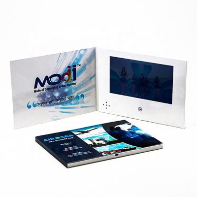 China Paper Customized High Quality 5inch LCD Video Business Invitation Card For Advertising for sale