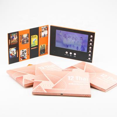 China paper & Cardboard 7 Inch LCD Display Screen Brochure Chinese Homemade Recordable Video Card for sale