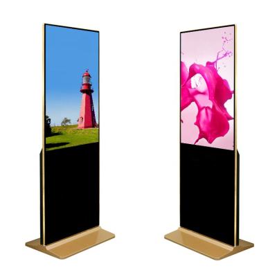 China Full HD 55 Inch Indoor Screen Floor Standing Player Digital Signage Kiosk Indoor Advertising Display For Hotel Bank Mall for sale