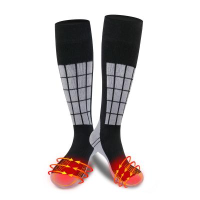 China Custom Washable Outdoor Thermal Rechargeable Battery Warm 3.7V Cotton Powered Heated Socks for sale