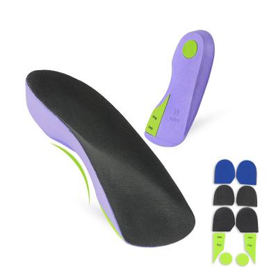 China Foot Massage Suede EVA Outer Faux 3/4 High Elastic Orthopedic Orthotic Insole Half-Protection Arch Support Plate for sale