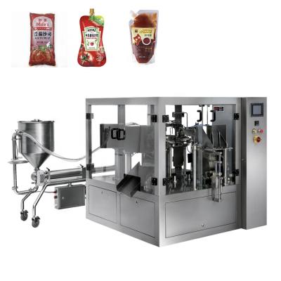 China Automatic Rotary Food Tomato Sauce Paste Bag Packaging Machine for sale