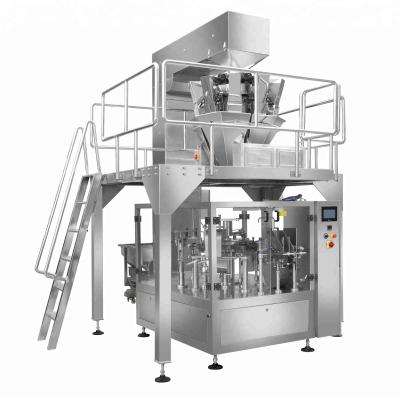 China Food Auto Weighing Automatic Premade Pouch Peanut Microwave Popcorn Cotton Candy Packaging Machine for sale