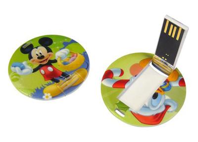 China Plastic Round Credit Card USB Memory Stick 3 Years Warranty Period for sale