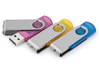 China OEM Transparent Plastic / Metal Swivel USB Flash Drive With Logo Customized for sale