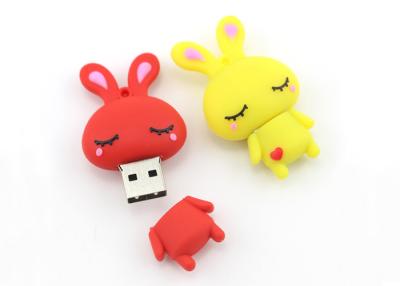 Cina Memory stick di gomma molli del coniglio del PVC di piena capacità su ordinazione sveglia delle chiavette USB in vendita