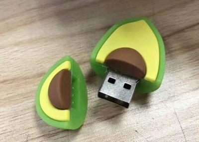 Cina Memory stick di gomma molli dell'avocado del PVC di piena capacità su ordinazione sveglia delle chiavette USB in vendita