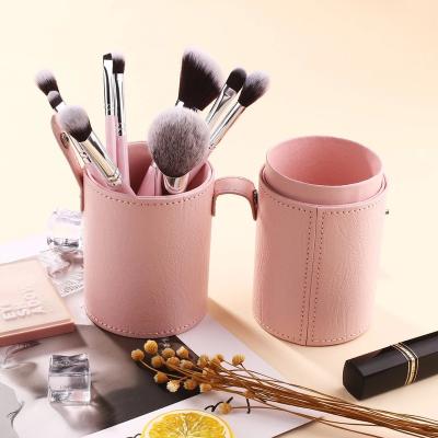 China Angular Blush Direct Wholesale Wooden Handle Luxury Custom Private Logo High Quality Vegan 9pcs Makeup Tool Set Brush for sale