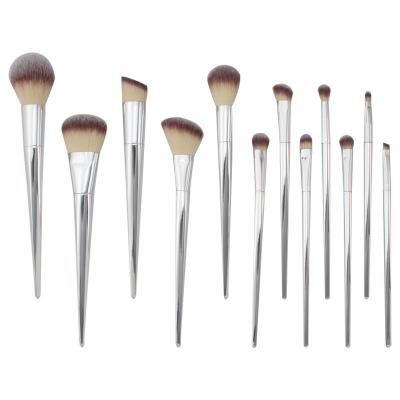 China Angular Blush Factory Direct Wholesale Solid Wood Makeup Luxury Eyeshadow Brushes Custom Logo Synthetic Hair 12pcs Makeup Brushes for sale