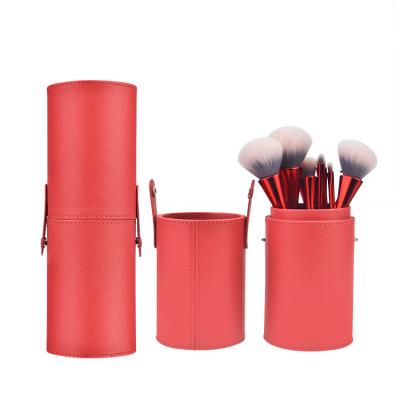 China Angular Blush Factory Direct Wholesale Wooden Handle 10 Pcs Makeup Brush Set Synthetic Vegan Powder Blush Brush Set For Makeup for sale