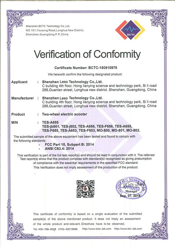 FCC - Shenzhen Leso Technology Company Limited