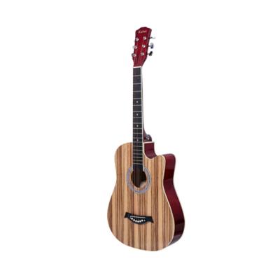 China Ashtree Wood /Zebra Wood / Sapele Wood 38 Inch Cheap Ashtree Wood Acoustic Guitar Colorful Folk Guitar for sale