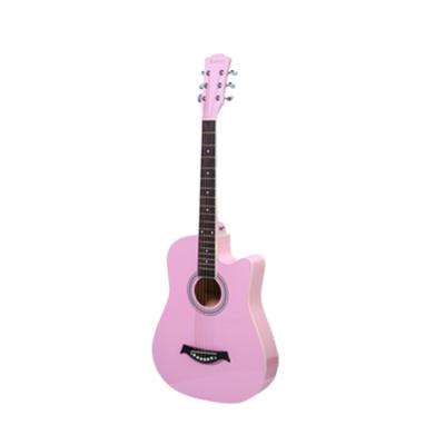 China Basswood Jieyang Kabat factory 38 inch acoustic guitar wooden colorful folk guitar for sale