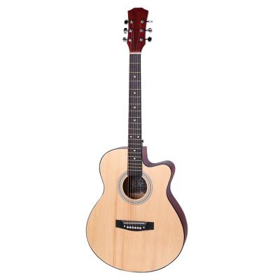 China Basswood Acoustic Guitarra 40 Musical Instruments All Wood Basswood Cutaway Acoustic Guitar Manufacturer for sale