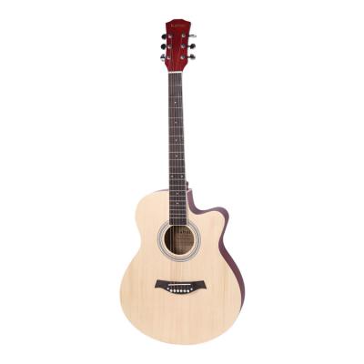 China 40 Inch Spruce Wooden Acoustic Basswood Guitarra Musical Instruments Wooden Acoustic Guitar Made in China for sale