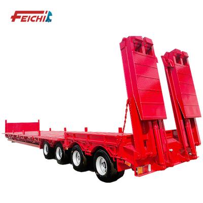 China FEICHI product China manufacturer 4 axle trailer truck heavy duty 100 ton lowbed semi trailer for sale for sale