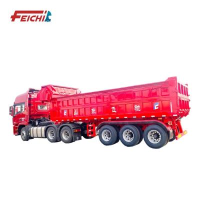 China Other Trailers China Manufacturer High Quality Tri Axles Rear Dump Tipping Semi Truck Trailer For Transport Building Material for sale