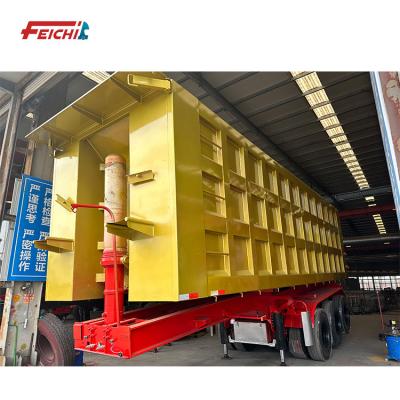 China Other Trailers China Manufacturer Square Shape 4/6 Axles Heavy Duty Dump Truck Trailer For For Transport Mine Sand Gravel for sale