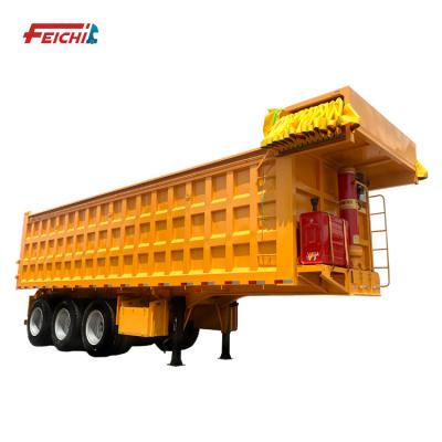 China Other Trailers China FEICHI Brand Rear Tipper Trailer 3 Axles Truck Semi Tractor Tilting 80 Ton Dump Semi Trailer For Sale for sale