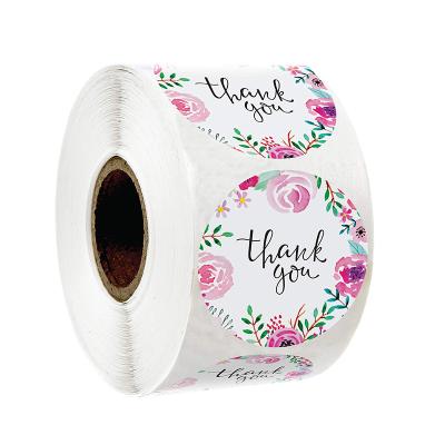 China Waterproof business packaging label thank you stickers roll Per 500 sheets for small business for sale