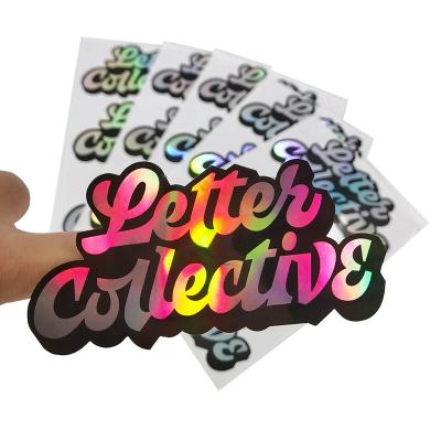 China Holographic High Quality Permanent Vinyl Holographic Logo Stickers Decorative Custom Printed Laser Die Cut Sticker for sale