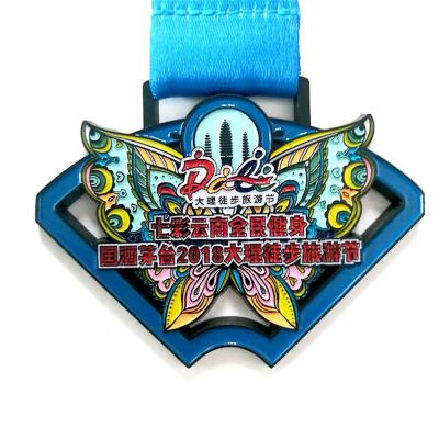 China Europe Medal Manufacturer Custom Personalized Honor Awards Cheap Metal 3D Gold Plated Sports Running Medal for sale