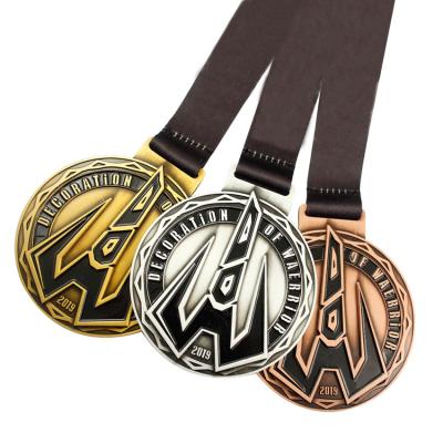 China Cheap custom America or Europe China factory 3d metal running sport marathon medals with ribbon for sale