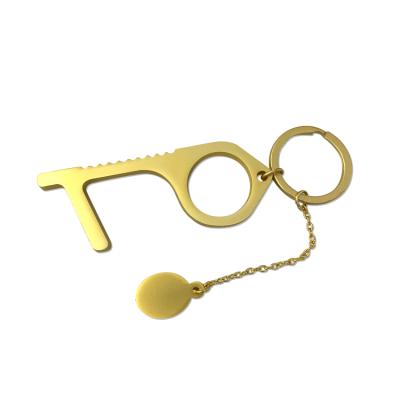 China Souvenir/Promotion Gift Wholesales Customized Brass Non-contact Key Chain Bottle Opener Metal Key Chain for sale