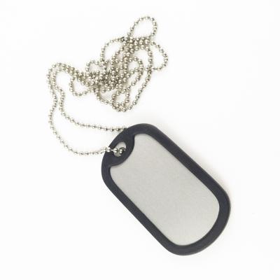 China Custom Blank Europe Logo Laser Stainless Steel Army Metal Dog ID Tag for sale